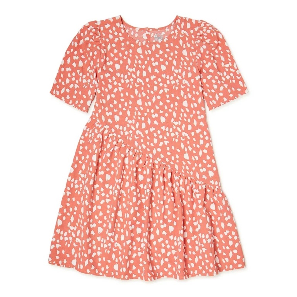 Wonder nation coral and white asymmetrical dress